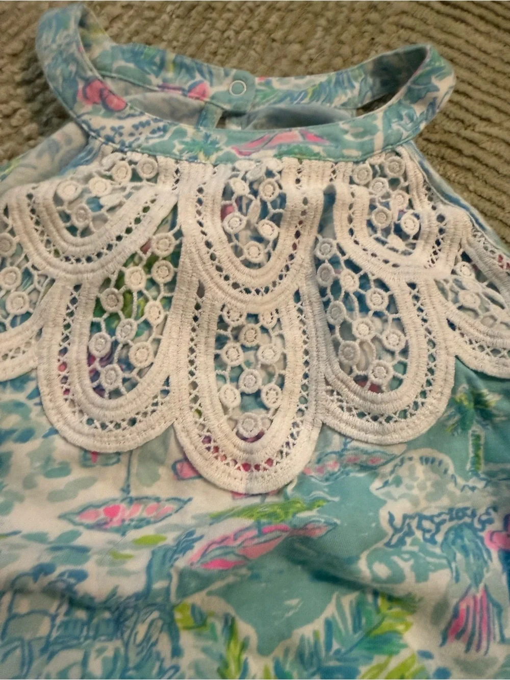 Lilly Pulitzer Mini Pearl Romper Girls Sz 8 What A Lovely Place